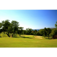 The first hole on the Gold Course at Wailea Golf Club is a downhill, dogleg left par 4. 