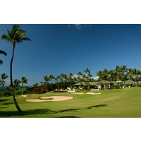 The 18th hole on the Gold Course at Wailea Golf Club is a downhill par 4. 