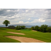 The 13th hole at Makena Golf Course is a short par 4 that doglegs toward the ocean. 