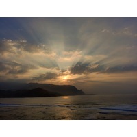 A perfect sunset greets guests at the St. Regis Princeville Resort in Kauai.