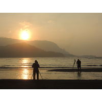 There's never a shortage of photographers at sunset on Hanalei Pier on the North Shore of Kauai.